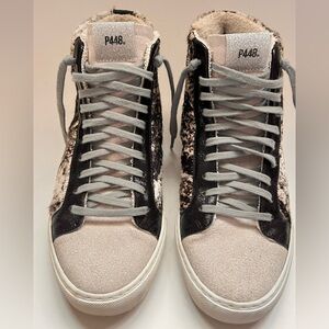 P448 Black and Gray High-Top Sneakers Versatile Style